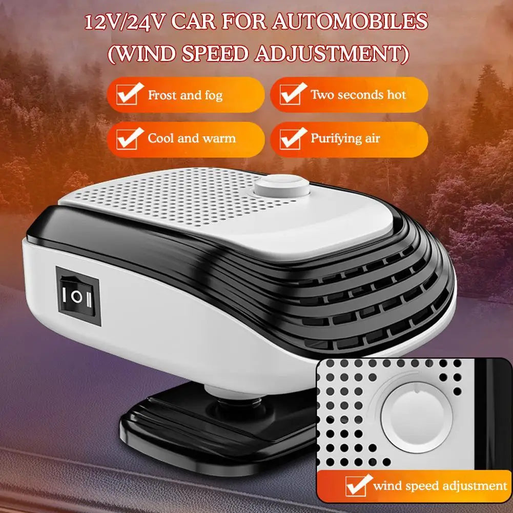 20W Car Heater & Fan – Fast Defrost and Cooling for Windshield