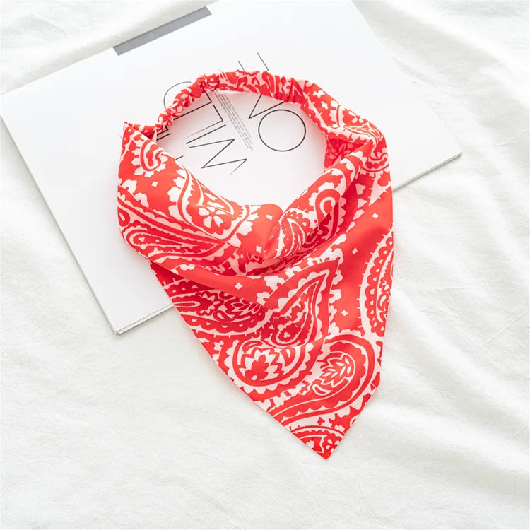Vintage Floral Print Beach Bandana Hair Scarf