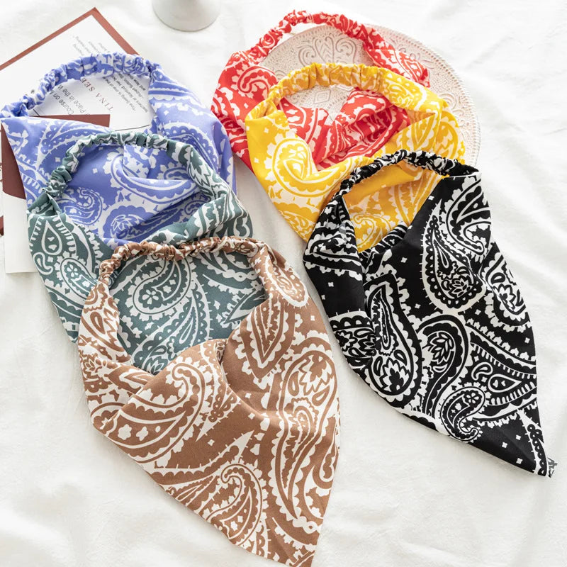 Vintage Floral Print Beach Bandana Hair Scarf