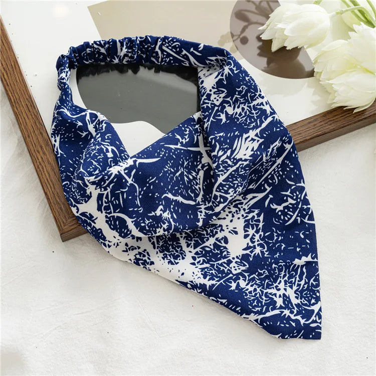 Vintage Floral Print Beach Bandana Hair Scarf