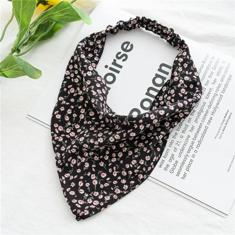Vintage Floral Print Beach Bandana Hair Scarf