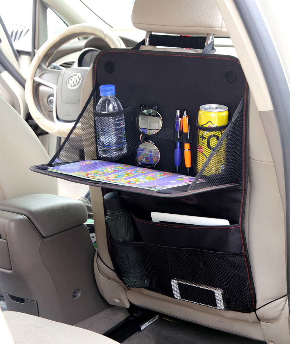 Car Seat Back Organizer – Foldable Tray and Travel Storage Bag